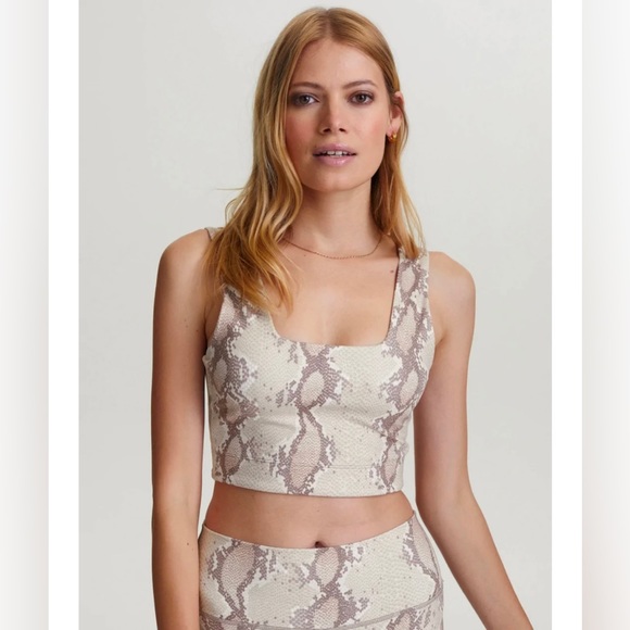 Varley Delta Sports Bra in Champagne Snake - Picture 4 of 7